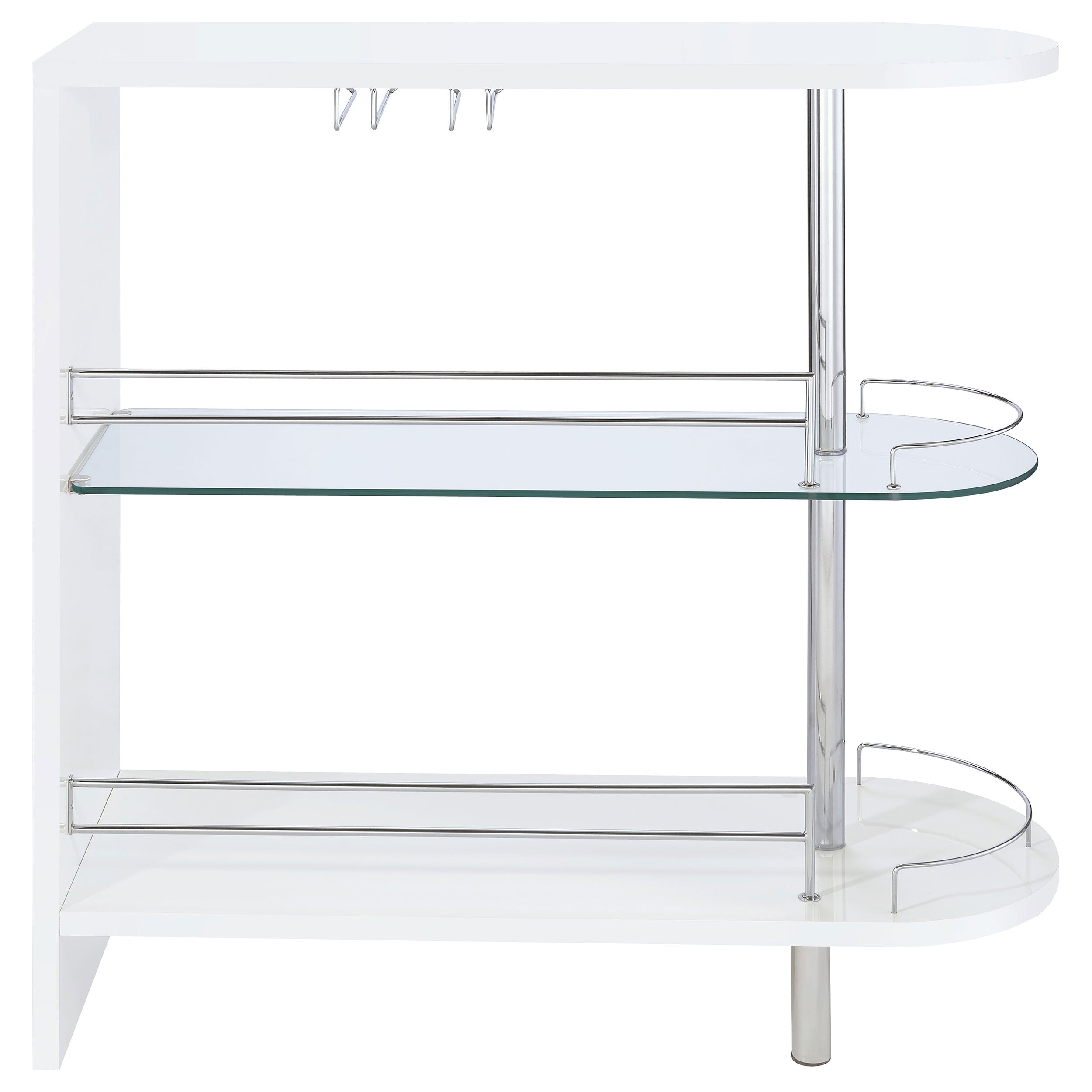 Adolfo Rectangular 2-tier Home Bar Table Black High Gloss