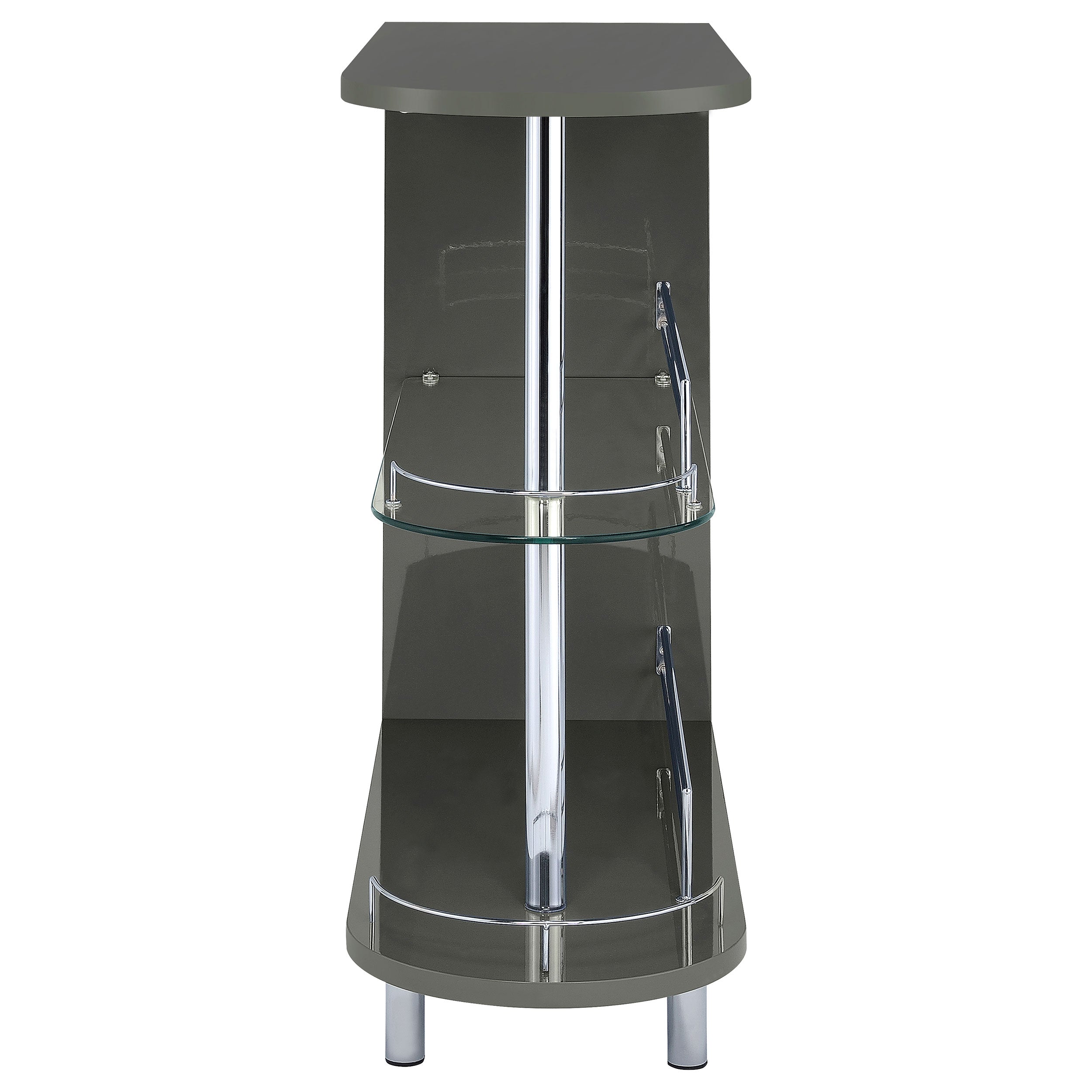Adolfo Rectangular 2-tier Home Bar Table Black High Gloss