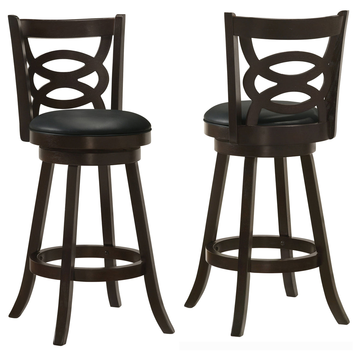 Calecita Wood Swivel Bar / Counter Stool Cappuccino (Set of 2)