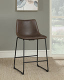 Michelle Upholstered Bar Chair Brown (Set of 2)