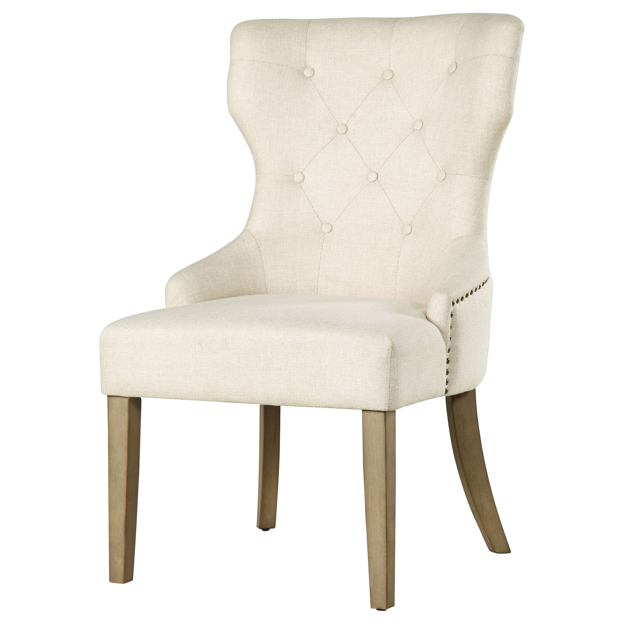 Baney Fabric Upholstered Dining Side Chair Beige and Black
