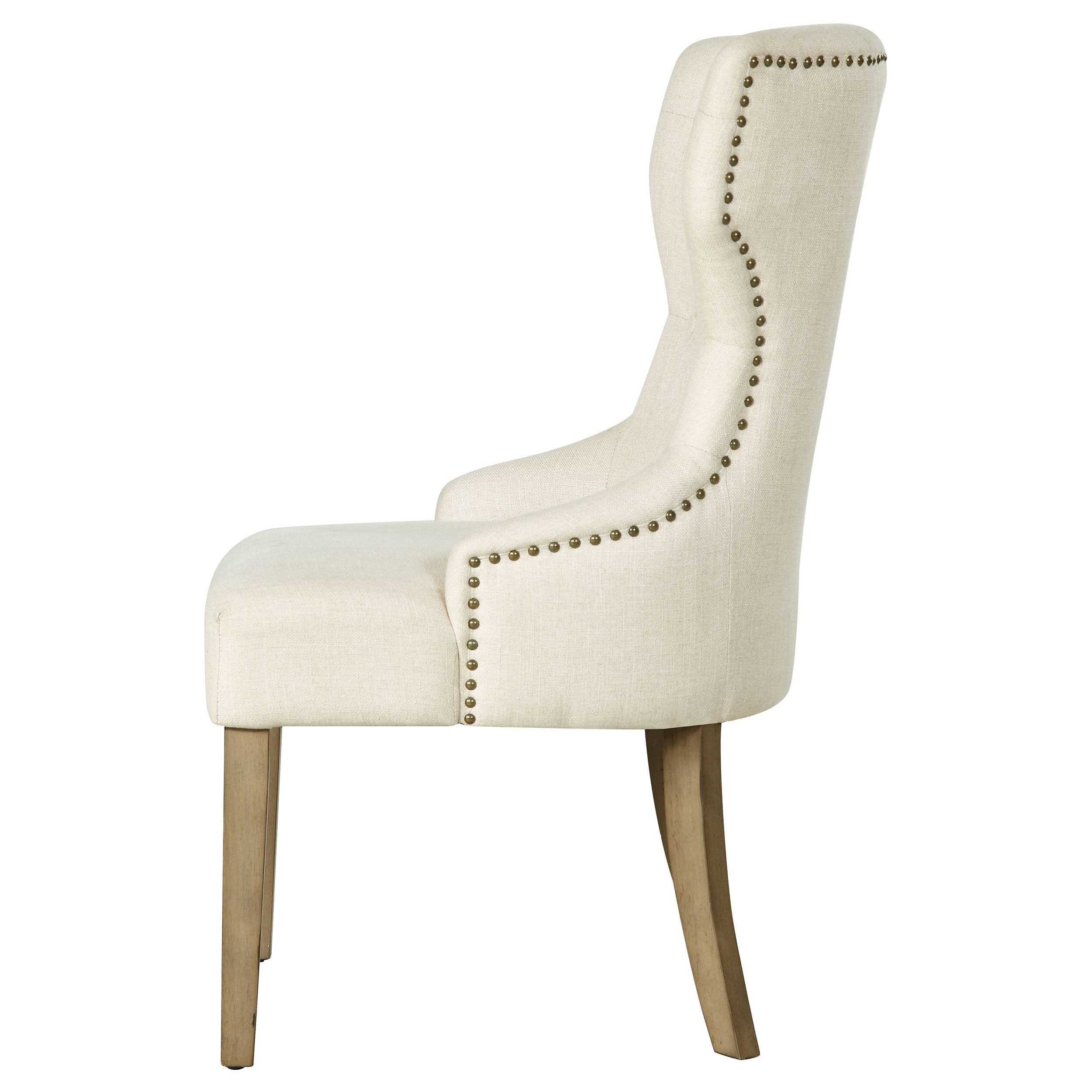 Baney Fabric Upholstered Dining Side Chair Beige and Black