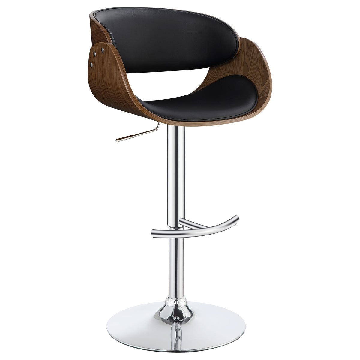 Dana Adjustable Bar Stool Black / Ecru and Chrome