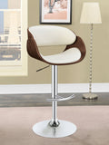 Dana Adjustable Bar Stool Black / Ecru and Chrome