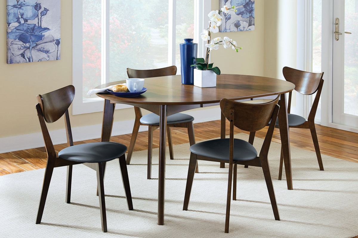 Jedda  Oval Dining Table Set Dark Walnut