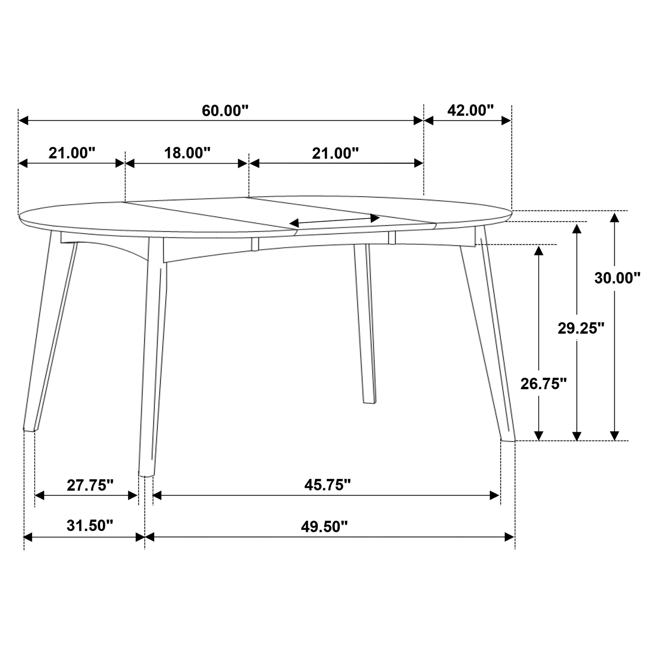 Jedda  Oval Dining Table Set Dark Walnut