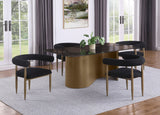 Edson  Rectangular Glass Top Dining Table Set Bronze
