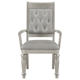 Bling Game Dining Arm Chair Metallic Platinum (Set of 2)
