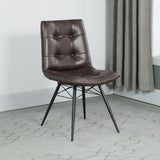 Aiken Upholstered Dining Side Chair Brown(Set of 4)