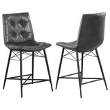 Aiken Upholstered Tufted Counter Chair Brown (Set of 2)