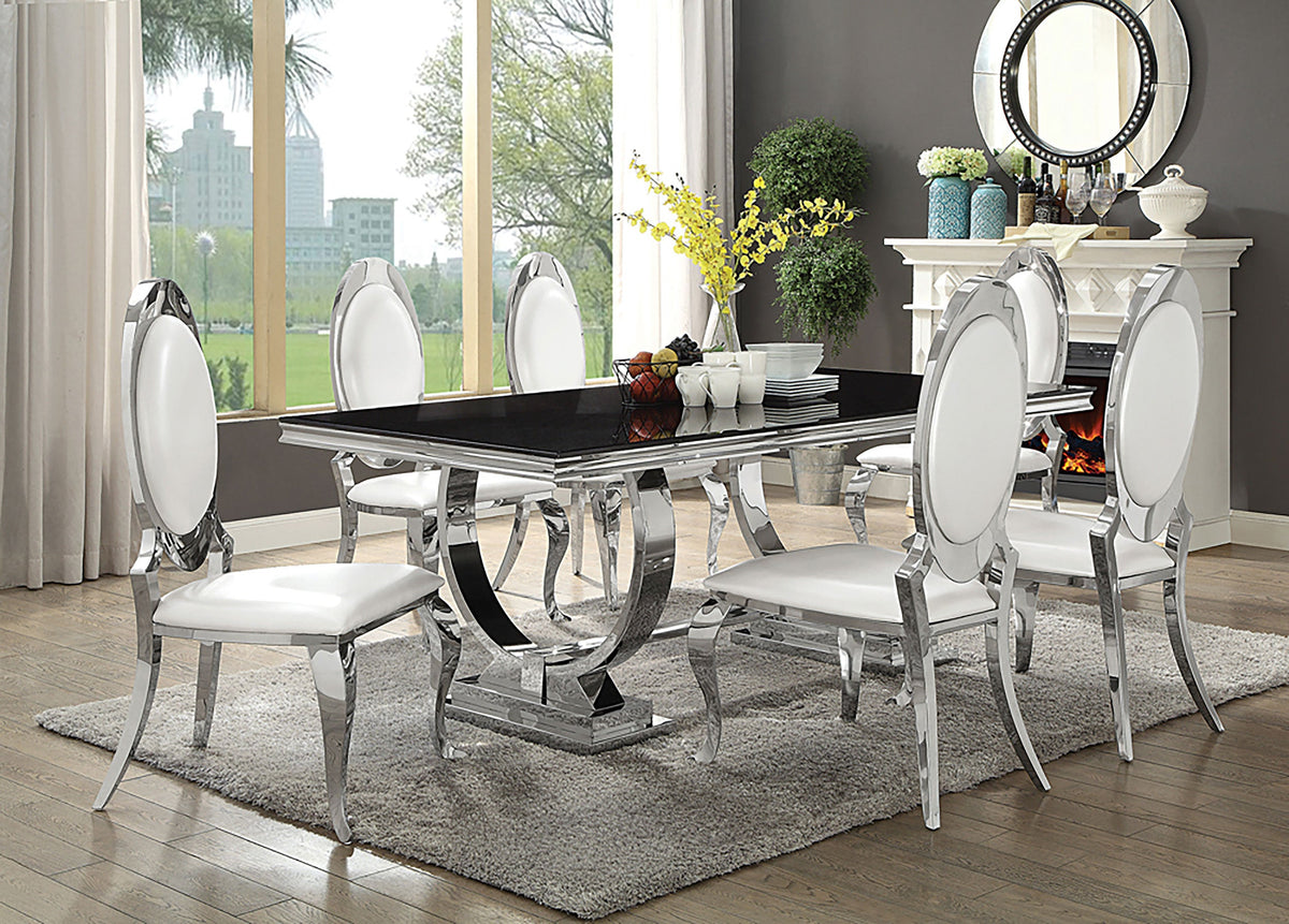 Antoine  Rectangular Glass Top Dining Set