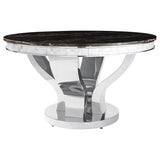 Anchorage  Round Stainless Steel Dining Set Chrome