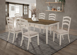 Ronnie  Rectangular Dining Table Set Rustic Cream