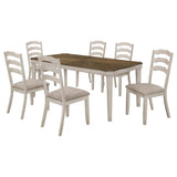 Ronnie  Rectangular Dining Table Set Rustic Cream