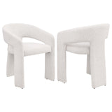 Eudora Boucle Upholstered Dining Arm Chair Grey (Set of 2)