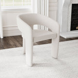 Eudora Boucle Upholstered Dining Arm Chair Grey (Set of 2)