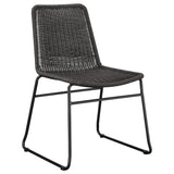 Aviano  Round Glass Top Dining Table Set Gunmetal