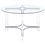 Keeling  Round Glass Top Acrylic Dining Set Chrome