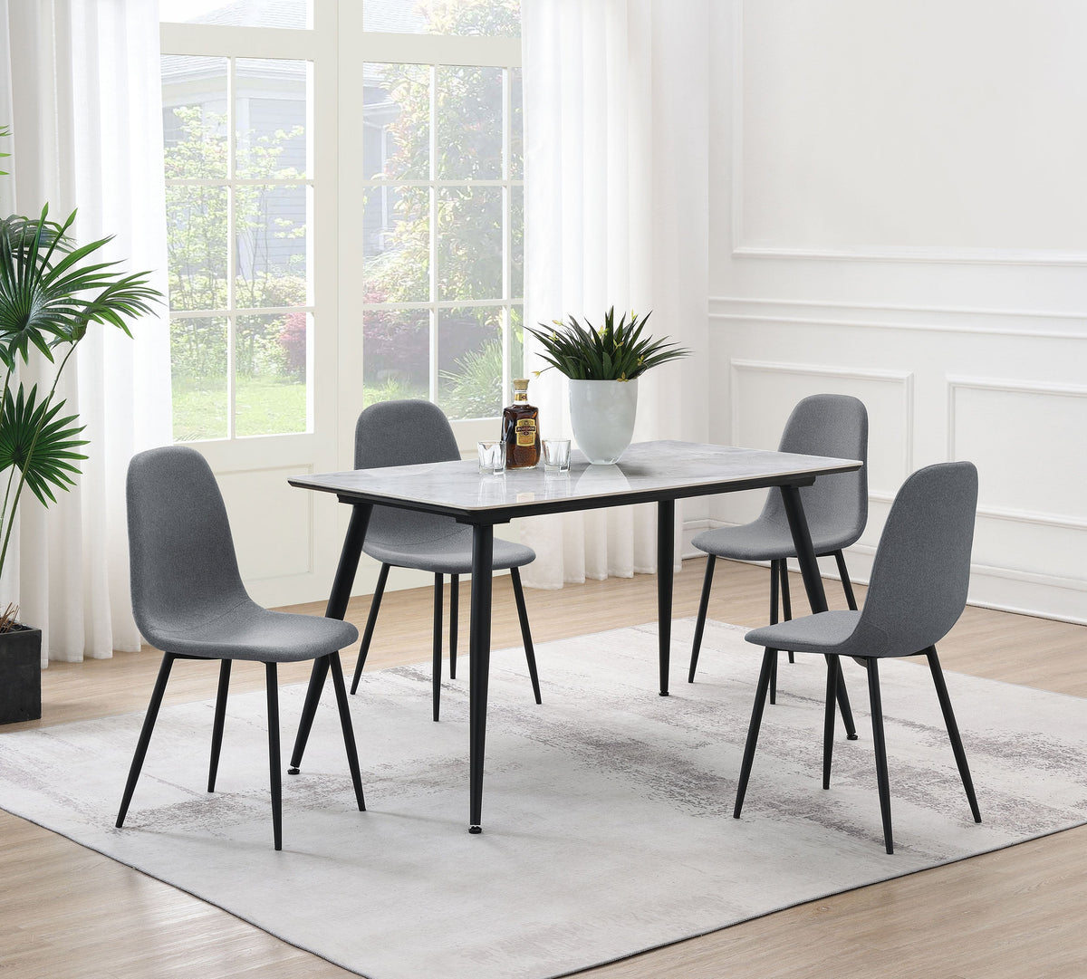 Dennison  Rectangular Dining Table Set Grey