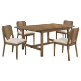 Crestmore  46-inch Round Wood Dining Table Set Walnut