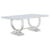 Antoine Rectangular 95-inch Glass Top Dining Table Black