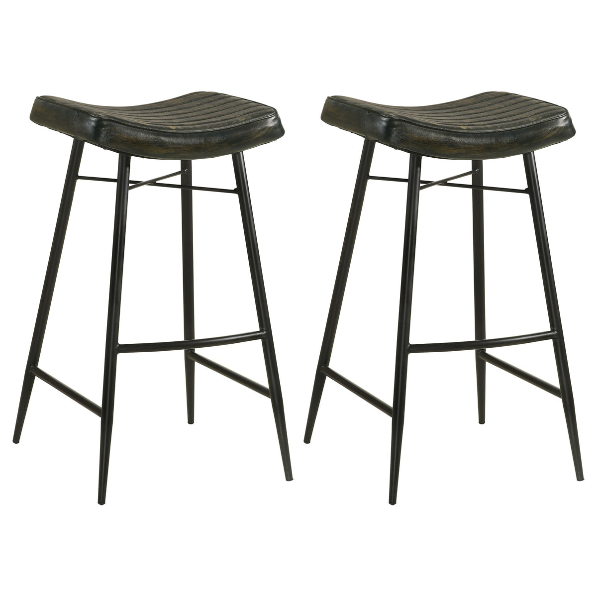 Bayu Leather Upholstered Bar Stool Antique Camel (Set of 2)