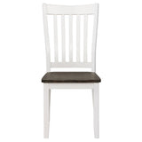 Kingman Wood Dining Side Chair Distressed White (Set of 2)
