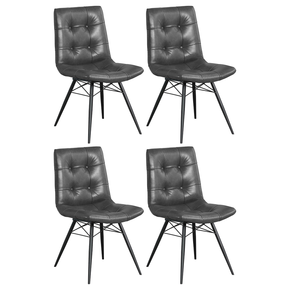 Aiken Upholstered Dining Side Chair Brown(Set of 4)