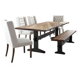 Bexley  Rectangular Live Edge Dining Table Set Honey