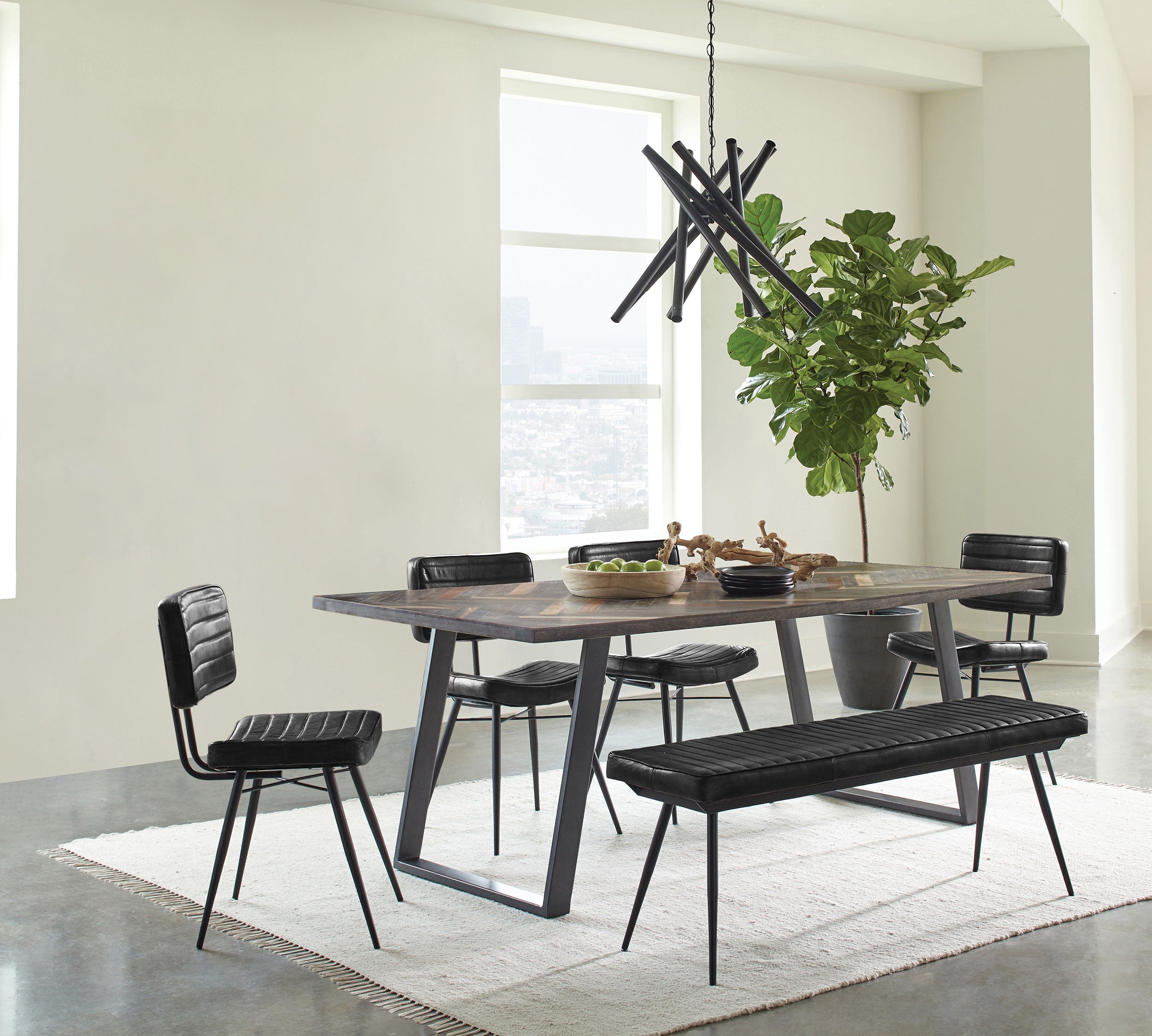 Misty  Rectangular Dining Set Sheesham and Camel