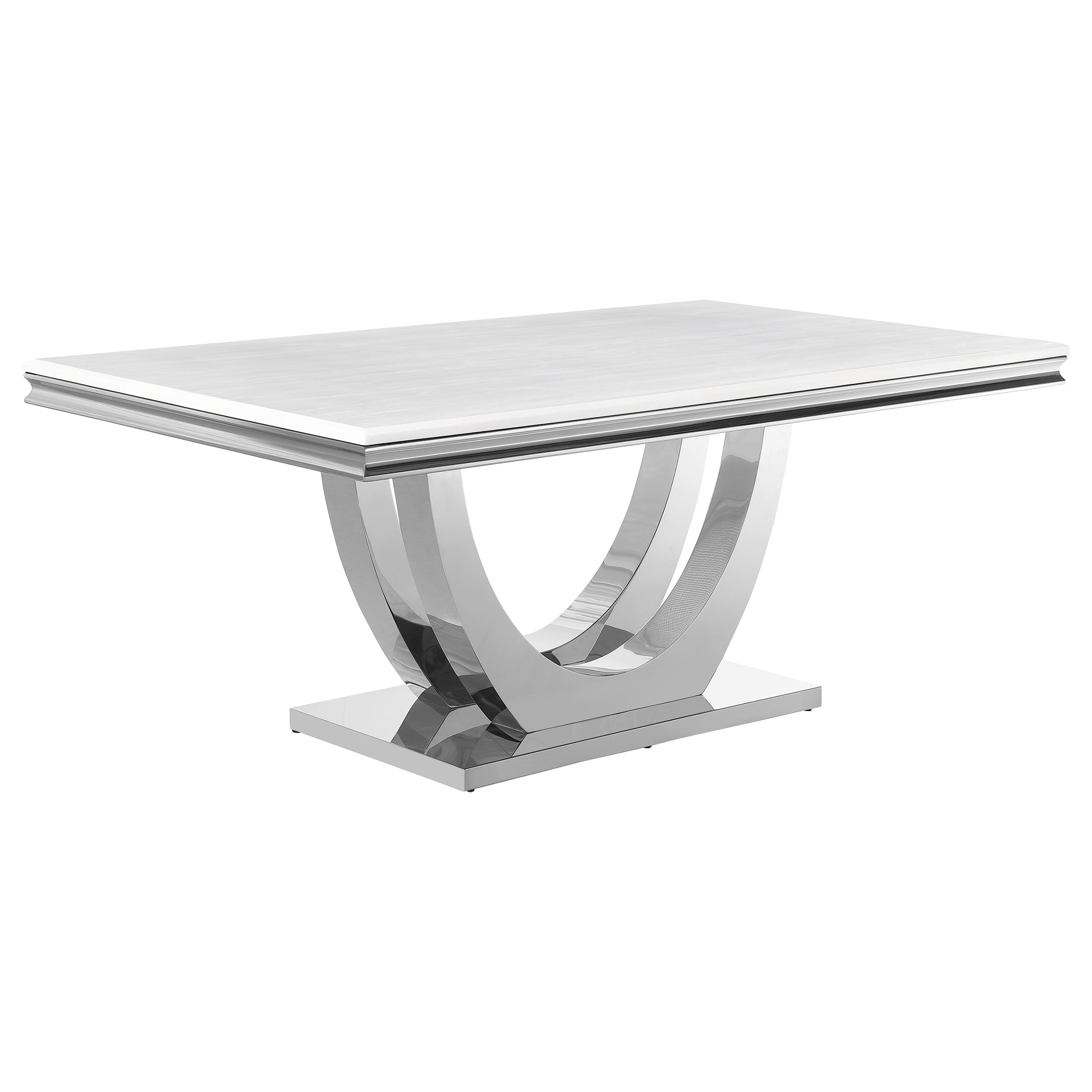 Kerwin  Rectangular Dining Table Set Grey and Chrome