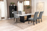 Sherry  Rectangular Marble Top Dining Table Set Brown