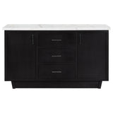 Sherry 3-drawer Marble Top Sideboard Buffet Rustic Espresso