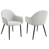 Emma Fabric Upholstered Dining Arm Chair Charcoal (Set of 2)