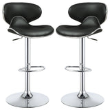 Edenton Upholstered Adjustable Bar Stool Black (Set of 2)
