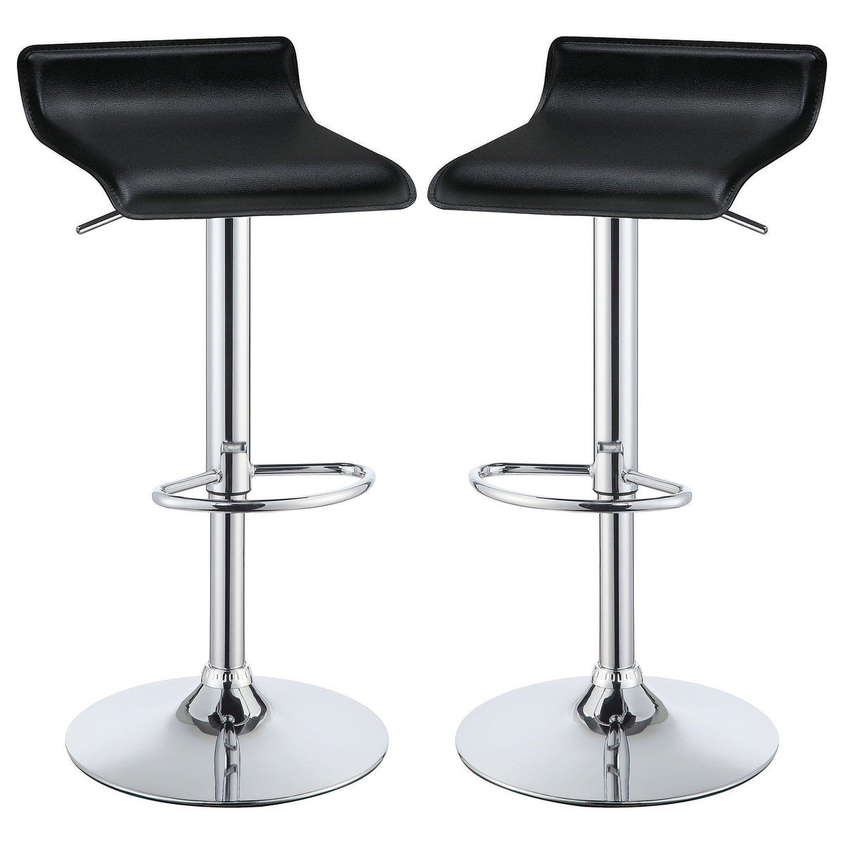 Bidwell Upholstered Adjustable Bar Stool Black (Set of 2)