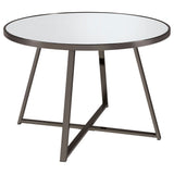 Jillian  Round Mirror Top Dining Set Black Nickel