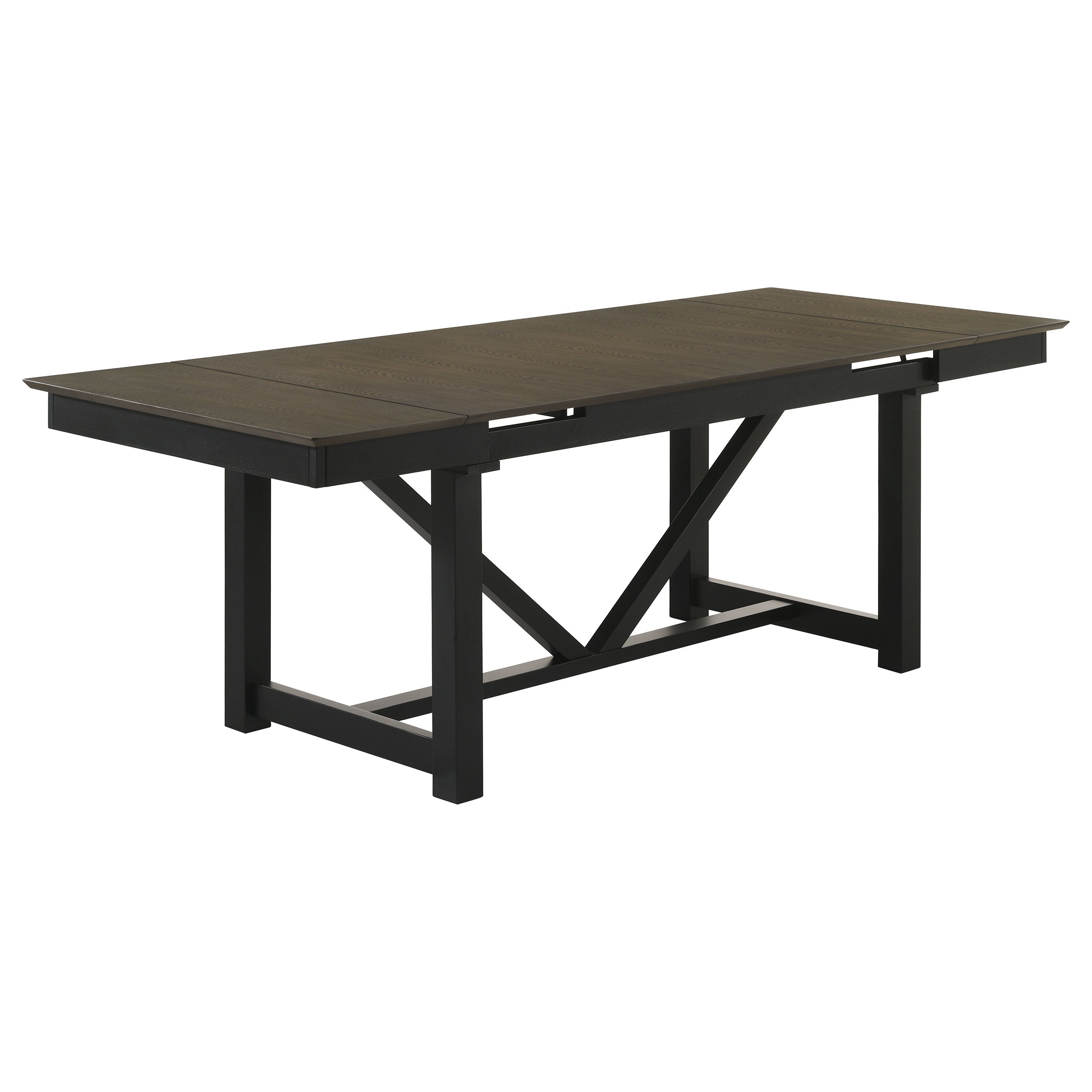 Malia  Refractory Extension Leaf Dining Table Set Oak