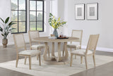 Trofello  Round Dining Table Set White Washed