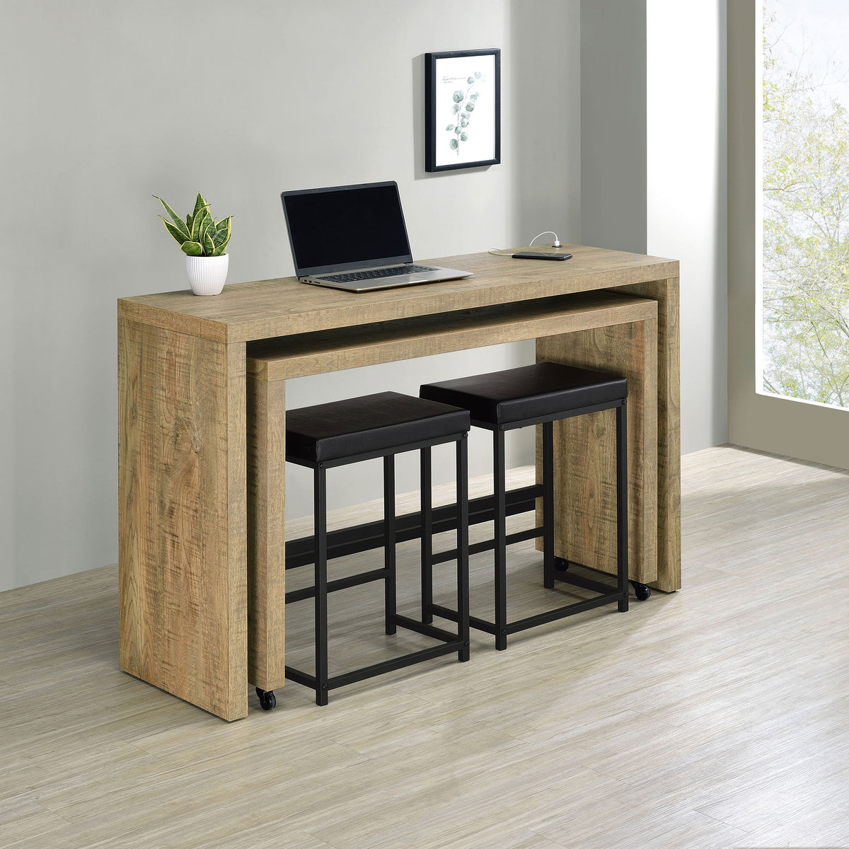 Davista  Counter Height Table Set Mango Brown