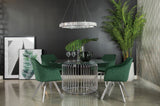 Veena  Round Glass Top Dining Table Set Chrome
