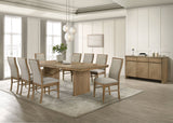 Adina Extension Dining Set Distressed Light Brown