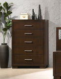 Jessica 5-drawer Bedroom Chest Cappuccino