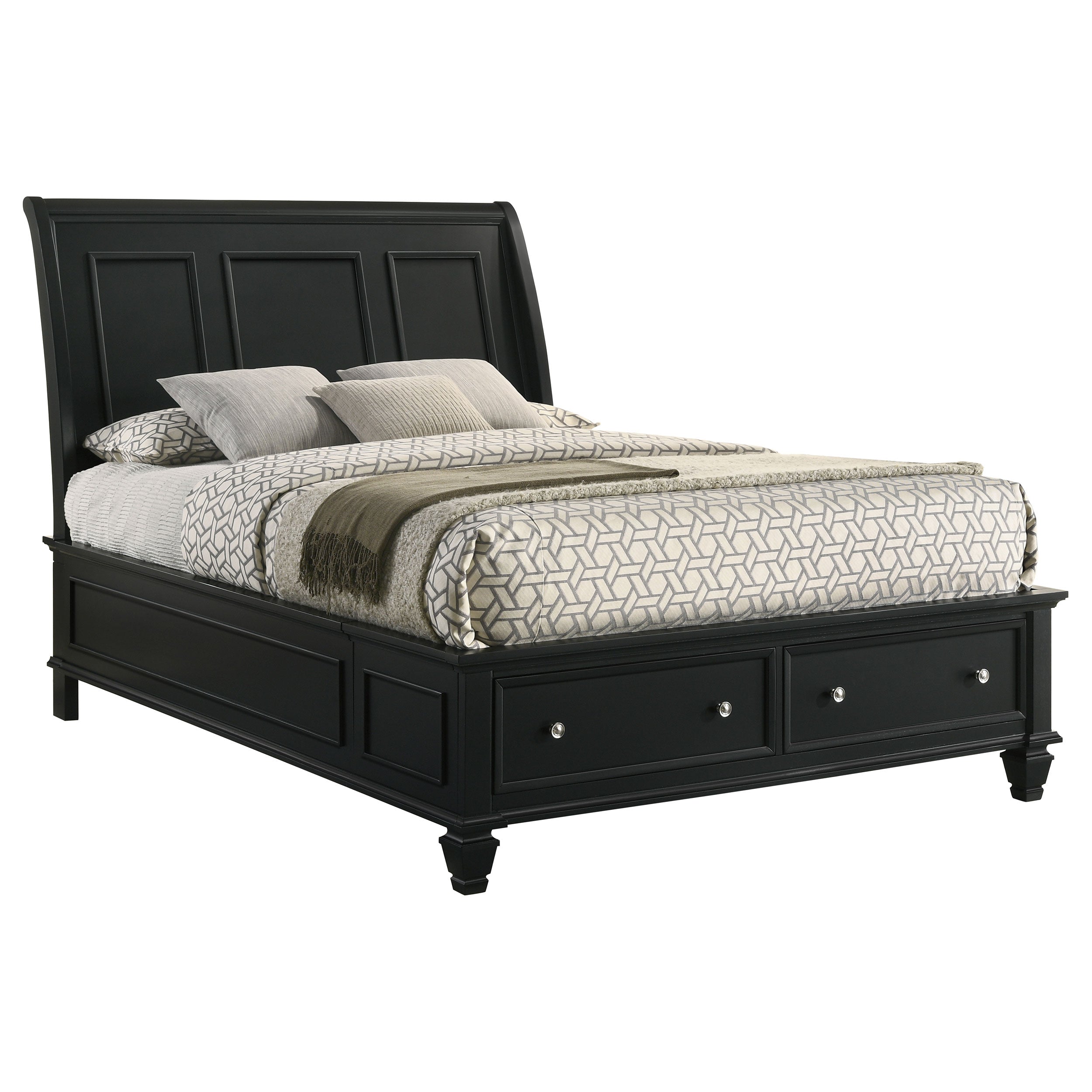 Sandy Beach 63-inch California King Panel Bed Cream White