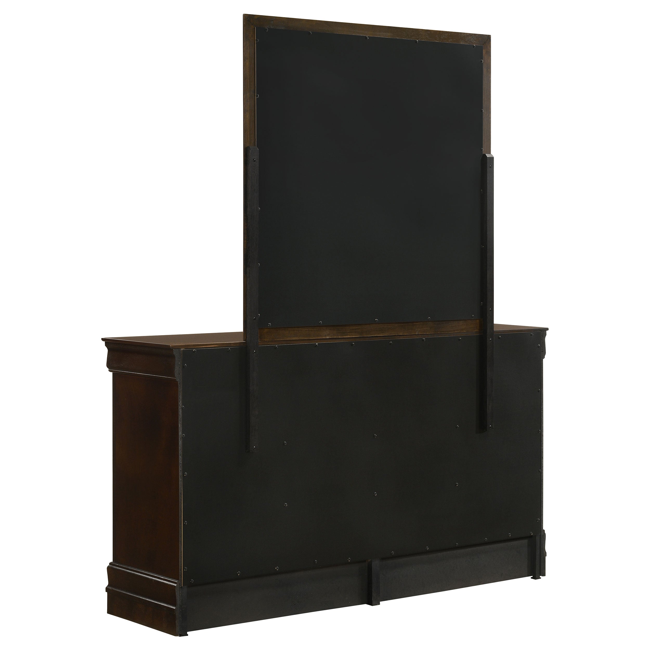 Louis Philippe 6-drawer Dresser and Mirror White