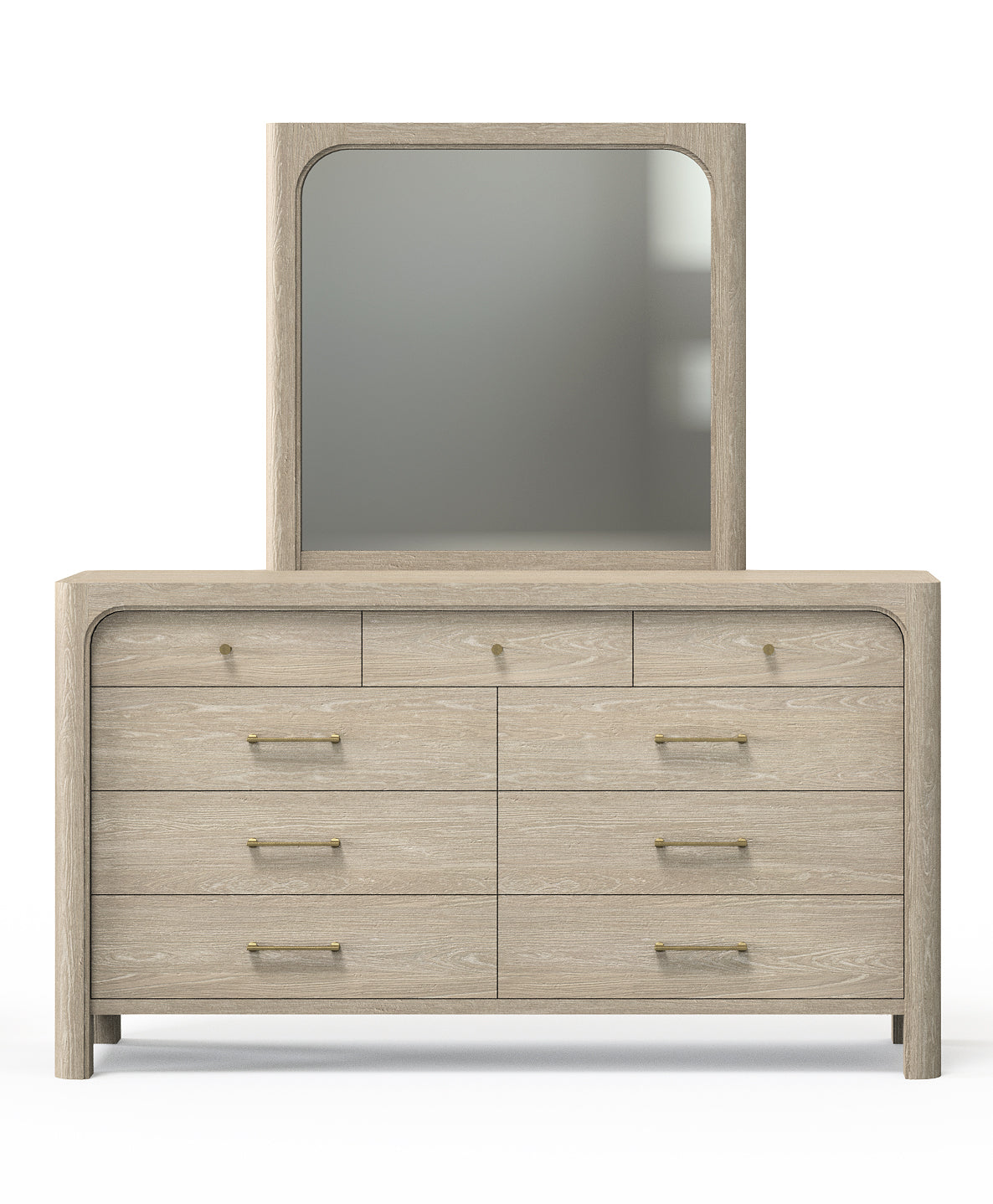 Solano 9-drawer Bedroom Dresser with Mirror Weathered Mango