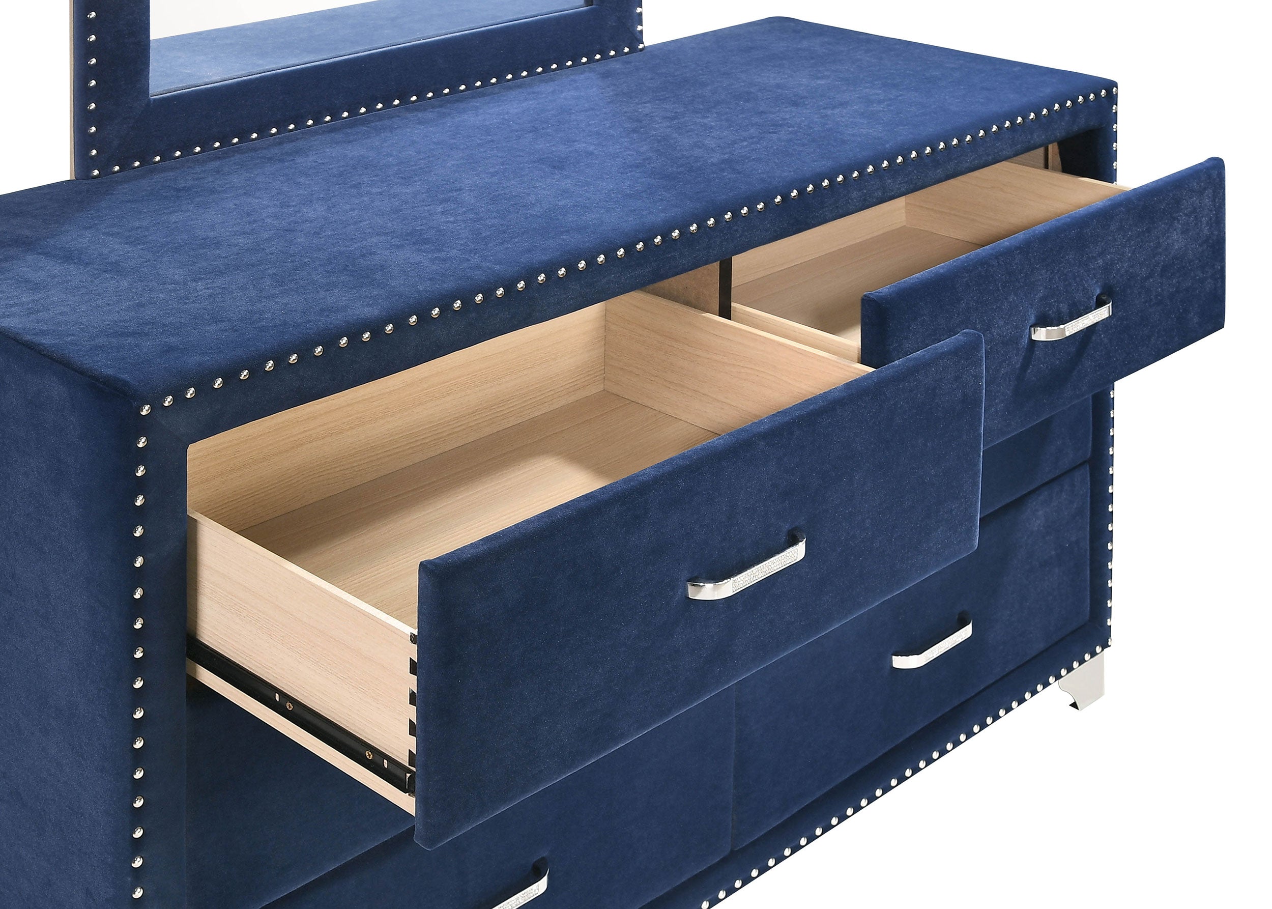 Melody 6-drawer Upholstered Dresser Grey