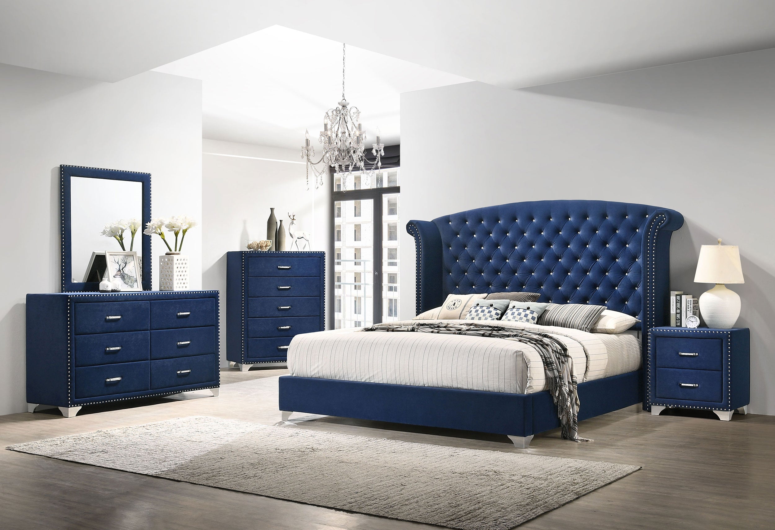 Melody 6-drawer Upholstered Dresser Grey
