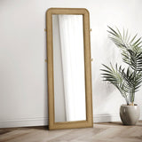 Arini Cane Weave  Length Standing Floor Mirror Black