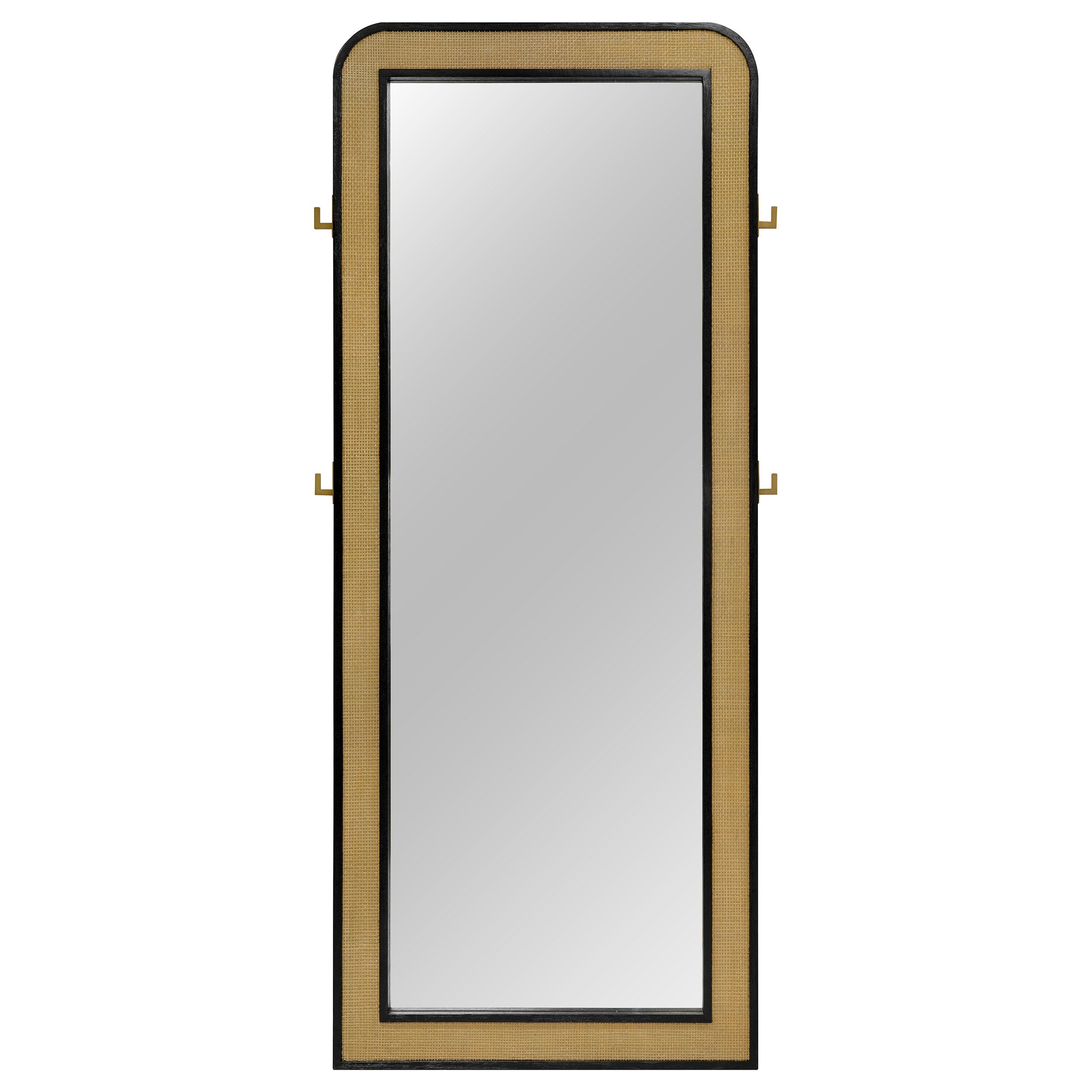 Arini Cane Weave  Length Standing Floor Mirror Black